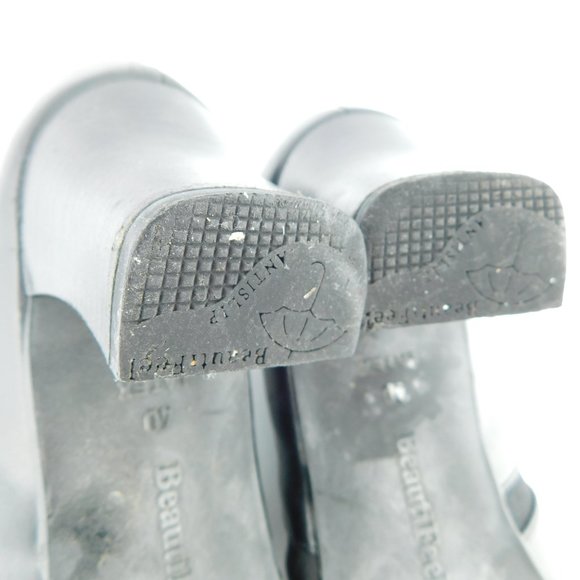 BEAUTIFEEL Black Leather Block Heel Slip-on Pumps 40 - Picture 8 of 9